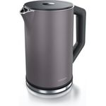 Arendo Wasserkocher ELEGANT, 1,5 l, 2200 W, Edelstahl, Doppelwand, Temperatureinstellung 40° - 100 °C mit Anzeige