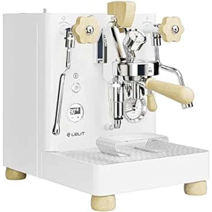 Lelit Bianca PL162T, Espressomaschine mit doppelt Boiler, Paddle-System, L58E-Gruppe und edlem Nussbaumholzgriff, Edelstahl – Bild 2
