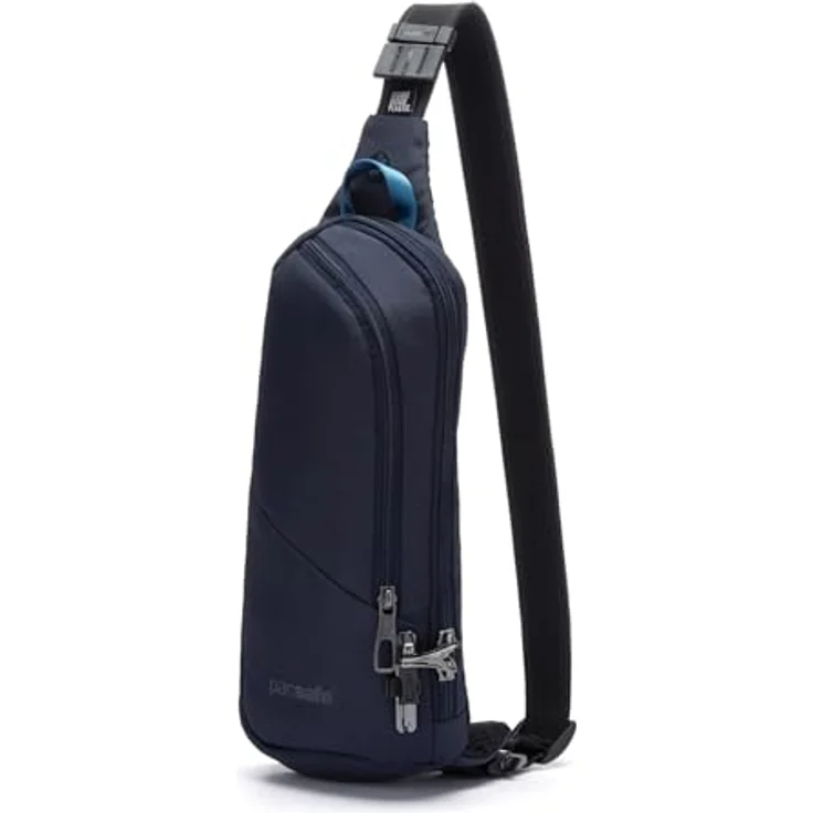 Pacsafe Vibe 150 Umhängetasche RFID, kompakte Handtasche mit Anti-Diebstahl-Funktionen, 16 cm, Blau – Bild 3