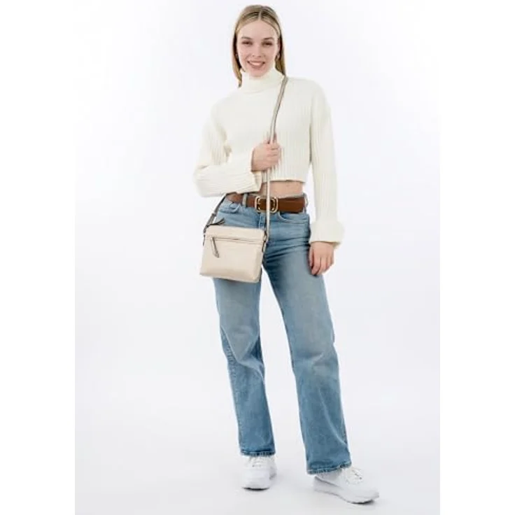 EMILY & NOAH E&N Emma, Umhängetasche aus Kunstleder mit Reißverschluss, uni Design, verstellbarem Umhängeriemen, Damen – Bild 2
