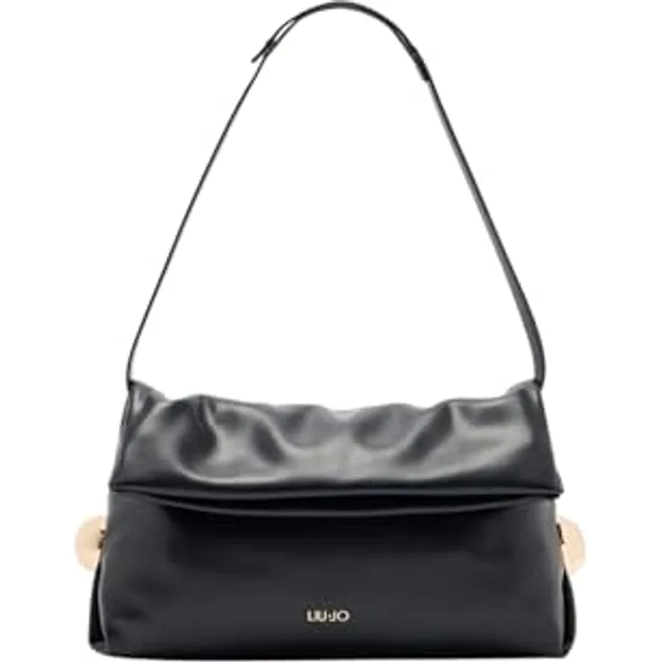 Liu Jo Riccy Schultertasche M 30 cm, handliche Umhängetasche aus langlebigem Polyurethan mit Magnetverschluss, schwarz