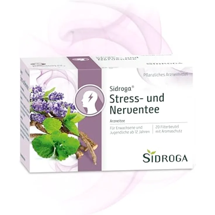 Sidroga Stress- und Nerventee, Filterbeutel 20x2 g zur Unterstützung bei nervösen Erregungszuständen und Einschlafstörungen