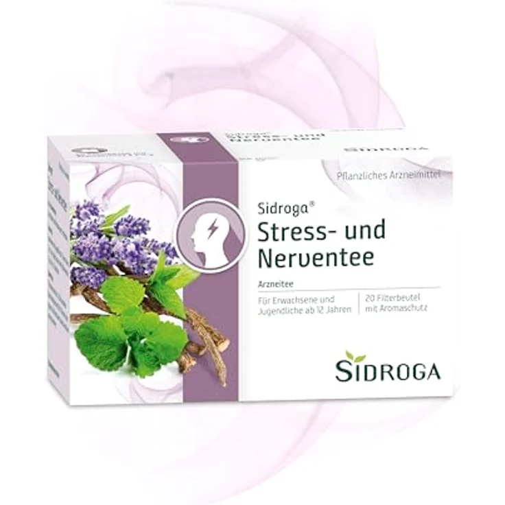 Sidroga Stress- und Nerventee, Filterbeutel 20x2 g zur Unterstützung bei nervösen Erregungszuständen und Einschlafstörungen – Bild 1