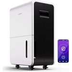 Klarstein Luftentfeuchter Elektrisch bis 50m2, Smart Luftentfeuchter für Wohnung, Bad & Keller, Luft-Entfeuchter Leise, Elektrischer Dehumidifier mit WLAN IoT App, Bautrockner mit 55 L Kapazität