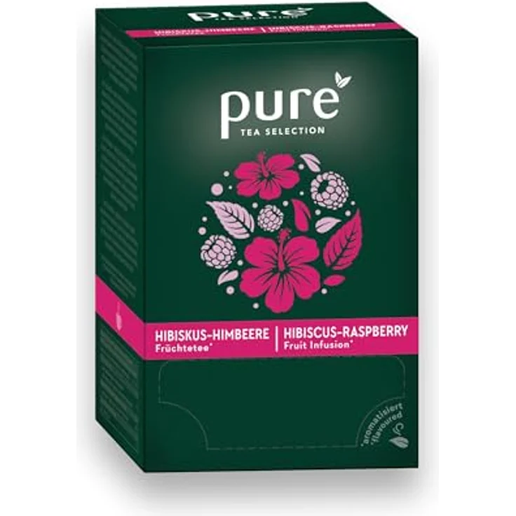 PURE Tea Selection Früchtetee Hibiskus & Himbeere 25 x 3g Tee Beutel – Bild 2