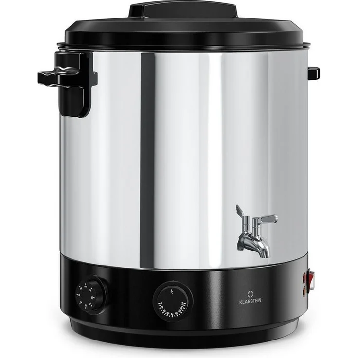 Klarstein Biggie, Einkoch- und Heißgetränkeautomat mit 1800 W, Temperatur einstellbar von 30 bis 110 °C, Edelstahl design