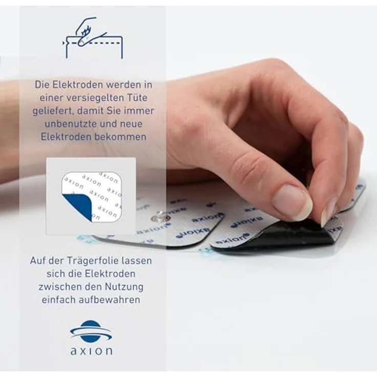 Axion Elektrodenpads für Sanitas, Beurer - 13x11cm, 3.5mm Druckknopfanschluss, selbstklebend, 1 St. für Nacken, optimale Stromverteilung – Bild 4