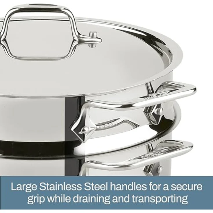 All-Clad E414S564 Edelstahl-Dampfgarer-Kochgeschirr, 5 Quart, silber ? 2100078498 – Bild 4