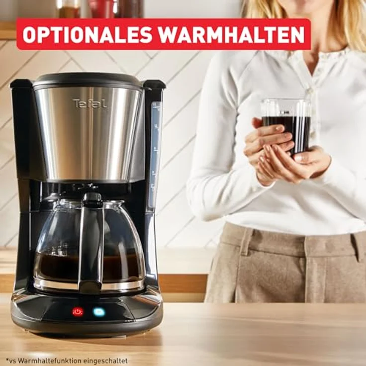 Tefal Subito RVS CM5S1D, Filterkaffeemaschine mit 1.25L Wassertank für bis zu 15 Tassen, Schwarz – Bild 3