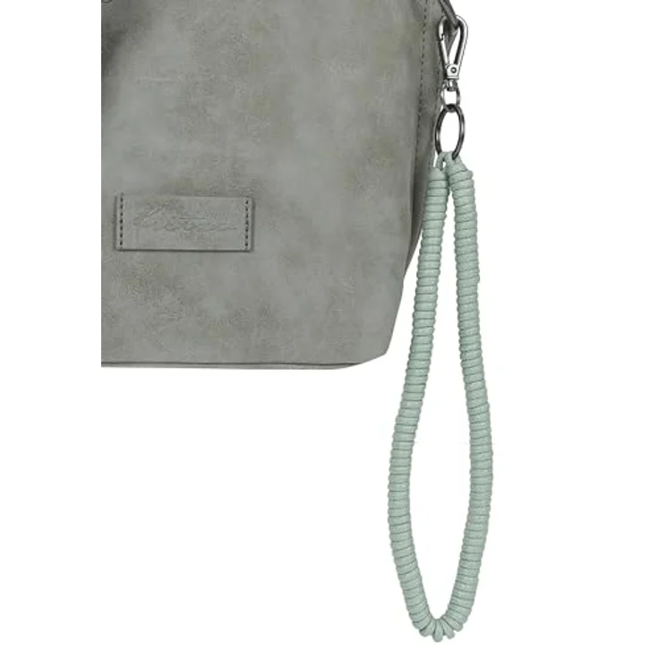 Fritzi aus Preußen Fritzi03N Vintage Umhängetasche, graue Crossbody Bag aus weichem Material mit verstellbarem Schulterriemen und Zipperfach – Bild 7
