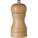 HENDI Pfeffermühle, Pfefferstreuer mit einstellbarem Edelstahl-Mahlwerk, ergonomischer Form, Holz hell, 50x(H)113mm