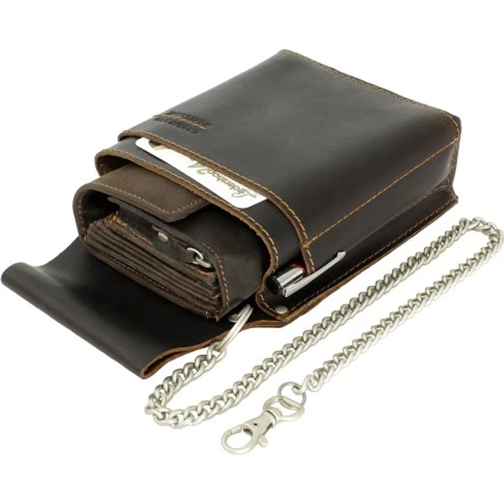 Greenland Nature Westcoast Kellner-Gürteltasche, 100% Leder, 12 cm x 5 cm x 22 cm, braun – Bild 2