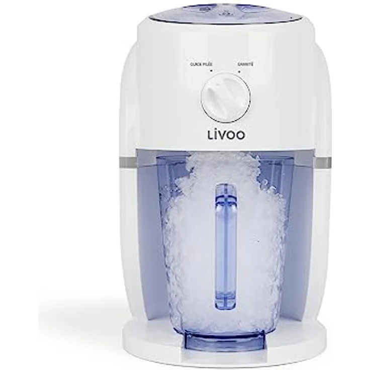 LIVOO DOM430 Eiscrusher Eiswürfel Crusheis Eiswürfelmaschine Eiskrug, 1,1 L, Kunststoff, weiß – Bild 2