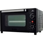 Lentz Minibackofen Mini-Backofen schwarzer Pizza-Ofen Pizzaofen, 12 Liter Fassungsvermögen, Doppelglastür, 60 Min Timer