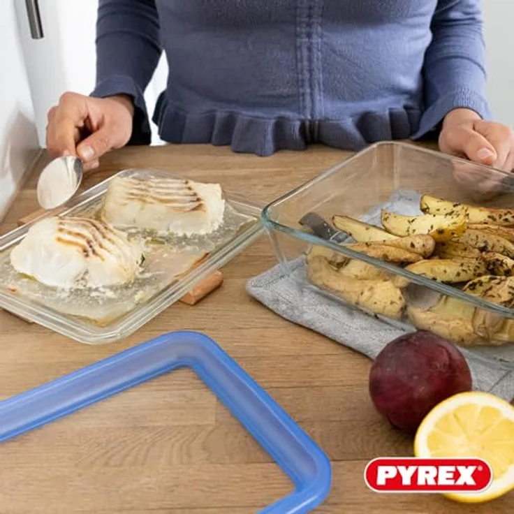 Pyrex Pure Glass Collection, Lebensmittelbehälter aus Borosilikatglas, 1,5 l, 3er-Set, spülmaschinengeeignet, für Backofen und Mikrowelle, hermetischer Verschluss – Bild 8