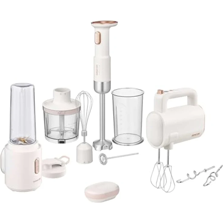 Sencor SHM 9130WH, Drahtloser Handmixer mit 8 Geschwindigkeitsstufen, digitalem Display und USB-C Aufladung, Weiss – Bild 4