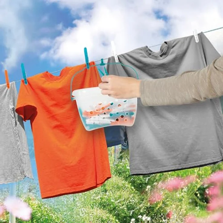 Beldray LA028297TQEU LA028297TQ Ultra-Grip Wäscheklammern im Korb, 48er-Pack, Plastik, Türkis, Einheitsgröße – Bild 7