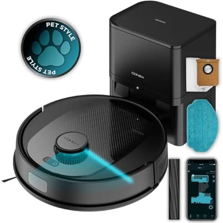 Cecotec Conga 7690 Immortal MAX Home M, Saugroboter mit Lasernavigation, 5000 Pa Saugkraft, 220 Minuten Akkulaufzeit, App-Steuerung, 4-in-1 Reinigung – Bild 1