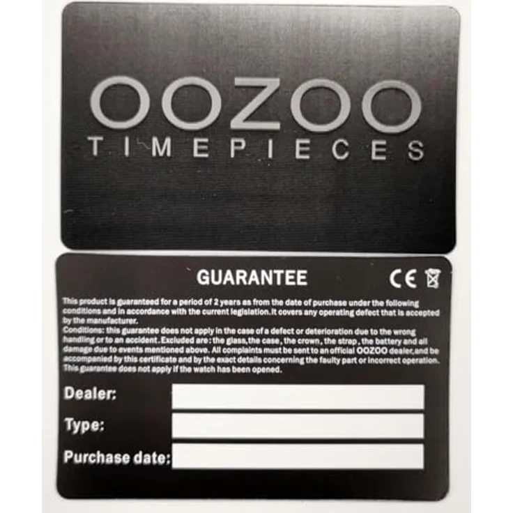 Oozoo Damenuhr mit Lederband 42 MM Colours of Unicolor Tannengrün C10453, Rosefarbene Details, Spritzwassergeschützt, Miyota Quarzwerk – Bild 5