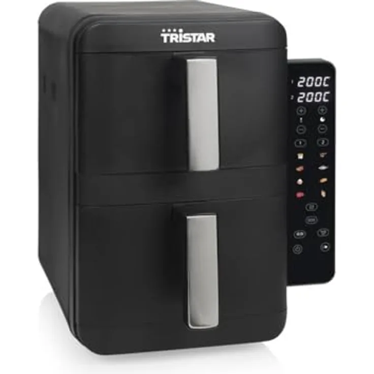Tristar FR-9074, Vertikale Heißluftfritteuse mit 9 l Volumen, 2 Kochzonen und 2400 W Leistung