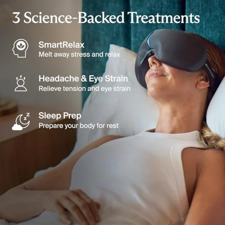 Therabody Gesichtsmassagegerät SmartGoggles 2.0, Augenmassage, Vibration, Massage, Wärme, lindert Kopfschmerzen, verbessert die Schlafqualität, App-Steuerung – Bild 5