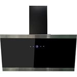 Respekta Dunstabzugshaube kopffrei / Dunstabzugshaube schräg 90 cm / Glasschirm mit Edelstahlrahmen in Schwarz / Abluft - und Umluftfunktion / CH89090S / A++ / 39–59 dB