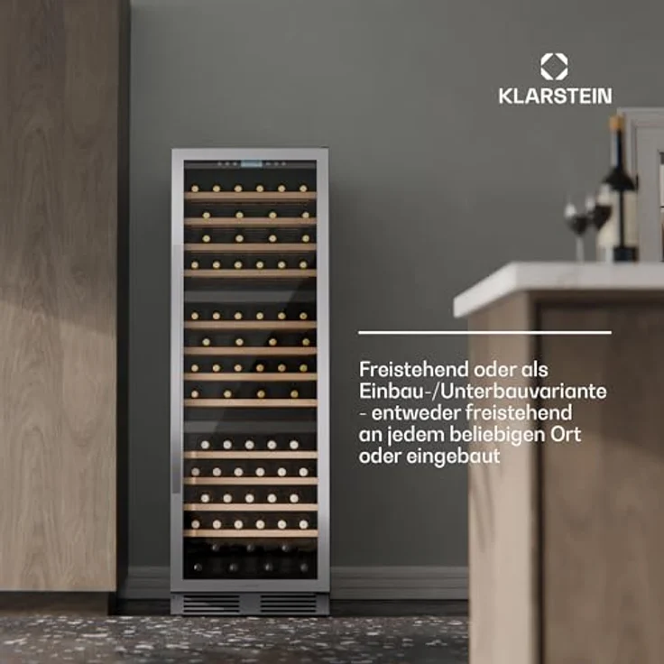 Klarstein Vinovilla Trio, Weinkühlschrank für 144 Flaschen, 3 Zonen, 38 dB, 12 Regale, Kompressor, 413 Liter – Bild 3