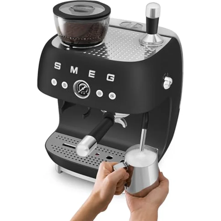 Smeg 50's Style EGF03BLMEU, Espresso Kaffeemaschine, Schwarz, mit 2-jähriger Herstellergarantie und Garantieverlängerung auf 5 Jahre – Bild 5