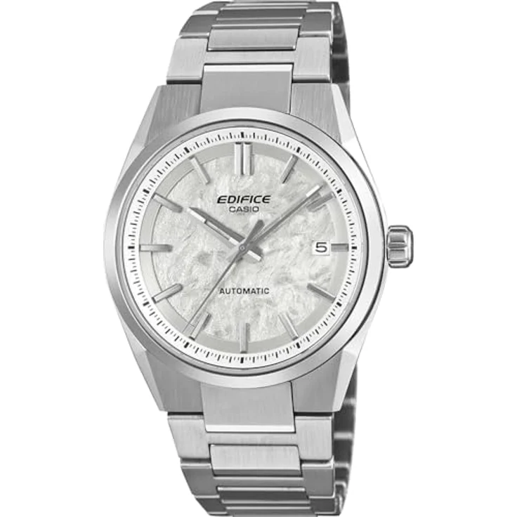 Casio Edifice EFK-110D-7A, Automatikuhr mit elegantem Design und drei Zeigern, silberfarben – Bild 1