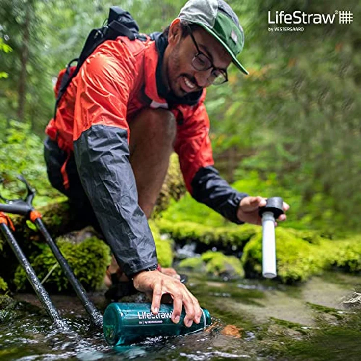 LifeStraw Go 2 Nachfüllbare Wasserflasche mit Eingebautem (2-Stufig) Green Filter, Grün, M – Bild 11