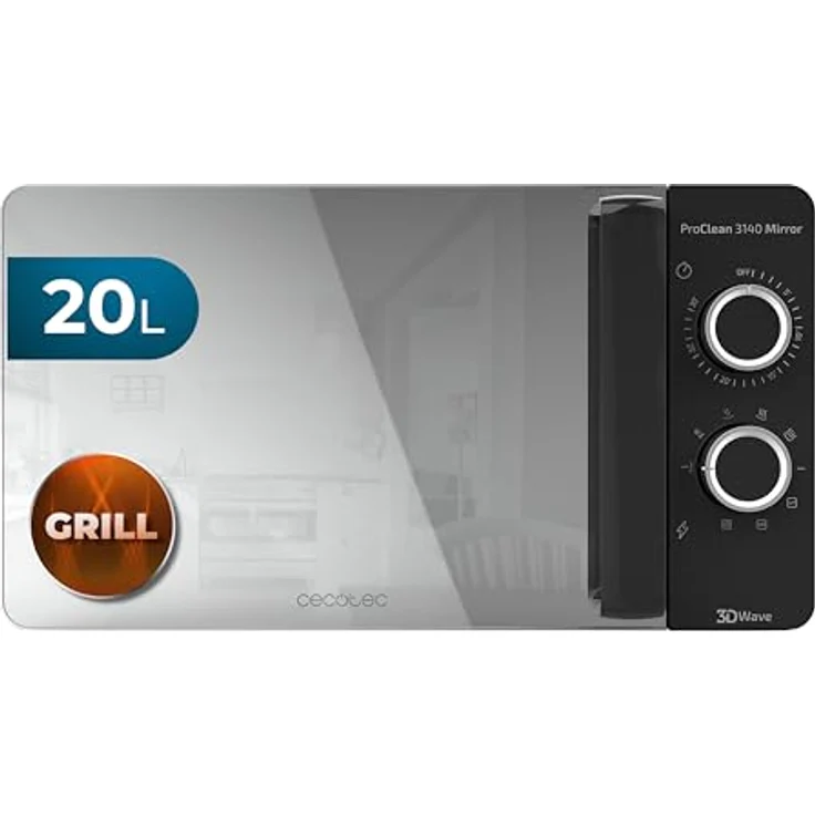 Cecotec Proclean 3140 Mirror Mikrowelle mit Grill, Standgerät, 01527 – Bild 2