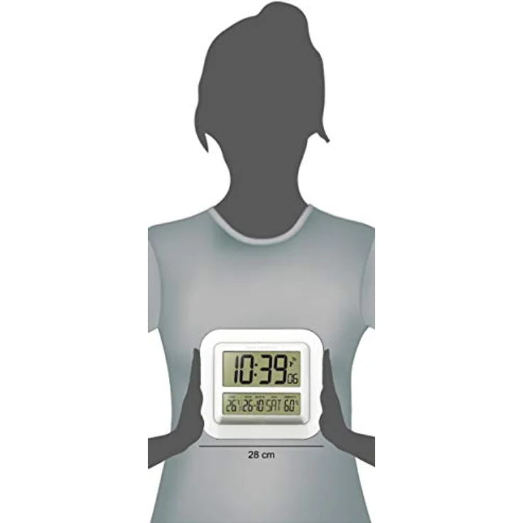 Technoline digitale Funk-Wanduhr WS 8006, Größe: 280 x 32 x 245 mm – Bild 5