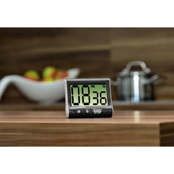 Xavax Digitaler Küchentimer mit Timer- und Stopp-Uhr-Funktion (Befestigung via Magnet, Clip, Hänger oder Aufsteller) batteriebetrieben, schwarz – Bild 5