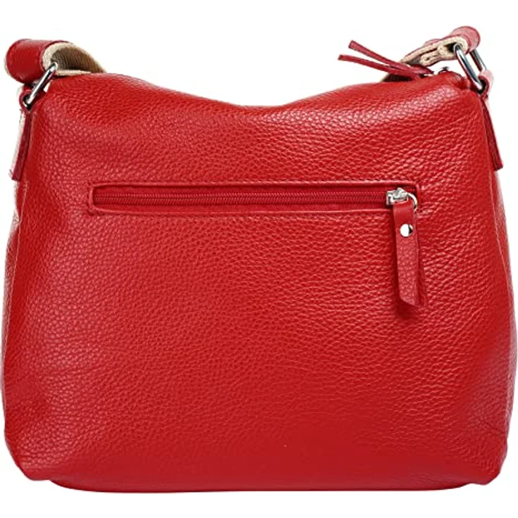 Samantha Look Umhängetasche, echt Leder, Made in Italy, Casual-Optik, 100% Rindleder, 5 Zoll Smartphonefach, braun – Bild 4