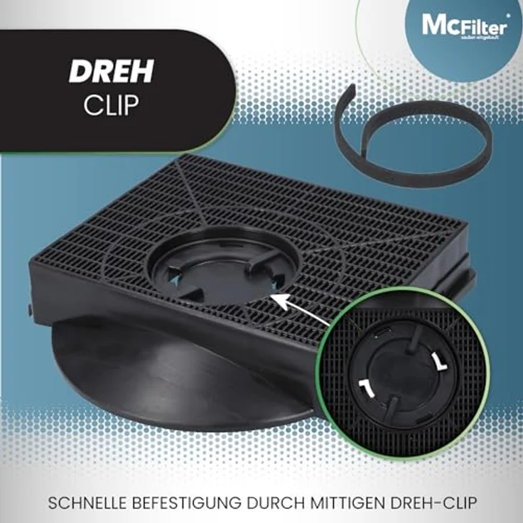 McFilter Aktivkohlefilter Kohlefilter für Elica F00189/S, CHF 303, IKEA Nyttig, FIL 558, Bauknecht 484000008581, AEG 902979360/2 - Eckig, gewölbt, 214 x 208 x 40 mm – Bild 5