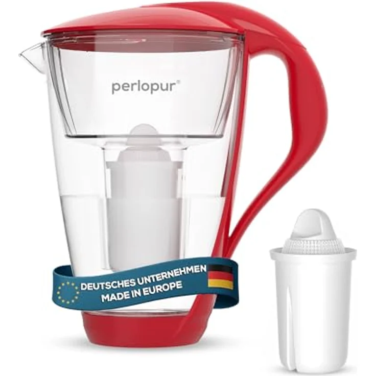 PearlCo Glas-Wasserfilter Paket inkl. 1 classic Filterkartusche rot – Bild 2