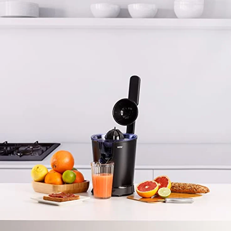 Taurus Amazing SQ601X - Elektrische Hebelpresse 600W, professioneller AC-Motor, 0,65L Behälter, 2 Kegel für alle Zitrusfrüchte – Bild 3