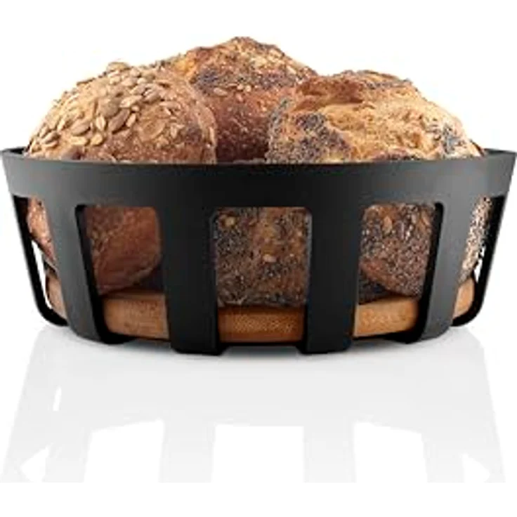 Eva Solo Nordic Kitchen Brotkorb | Schlichtes Design aus Bambus und mattschwarzem Kunststoff | Zum stilvollen Servieren von Brot und Brötchen | black – Bild 4