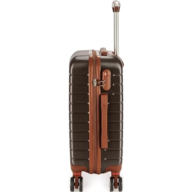 BRUBAKER Handgepäck Koffer Paris - M - Braun und Hellbraun - Reisekoffer Trolley mit Zahlenschloss, 4 Rollen und Komfort Tragegriffen - ABS Hartschalen Rollkoffer - 37 x 56 x 22 cm – Bild 3