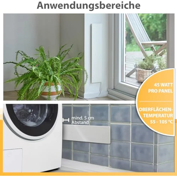Northpoint Schimmelentferner, 2er-Set Infrarot Heizpaneel für Wand und Bad, chemiefrei, energieeffizient – Bild 2