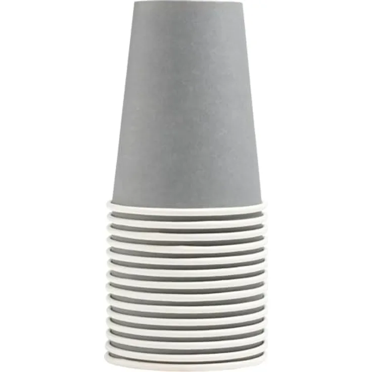 PRO NAPPE Ref. 89118i - 15 Pappbecher 20 cl Karton Grau, FSC-zertifiziert, für kalte und heiße Getränke geeignet