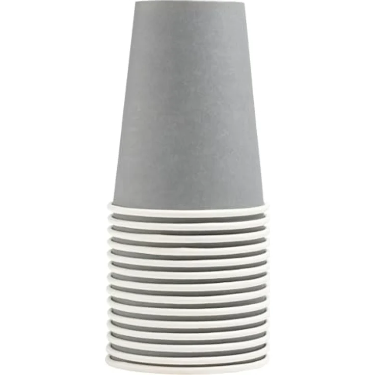 PRO NAPPE Ref. 89118i - 15 Pappbecher 20 cl Karton Grau, FSC-zertifiziert, für kalte und heiße Getränke geeignet – Bild 1