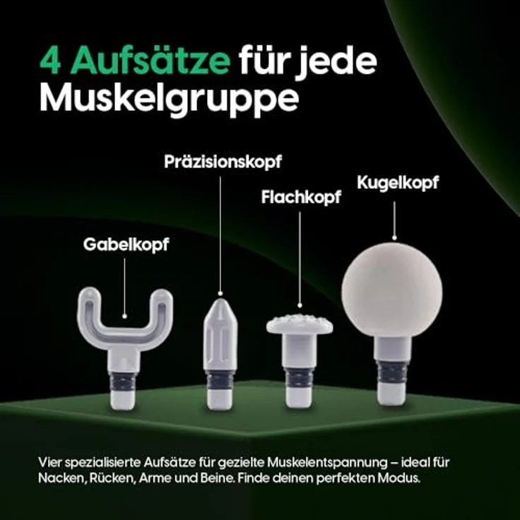 STARKFELD® STARKGUN® – Leistungsstarke Massagepistole für Tiefengewebe | Leise & Effizient (Grün, Deluxe) – Bild 3
