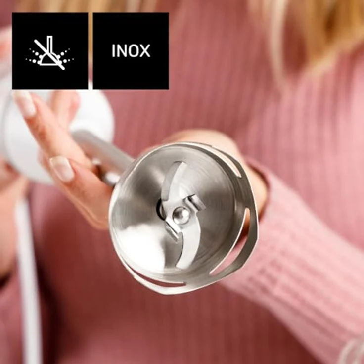 Taurus Immersionsmixer 916417000, 1200W Stabmixer mit Edelstahl-Schaft, weiß, spülmaschinenfest – Bild 4