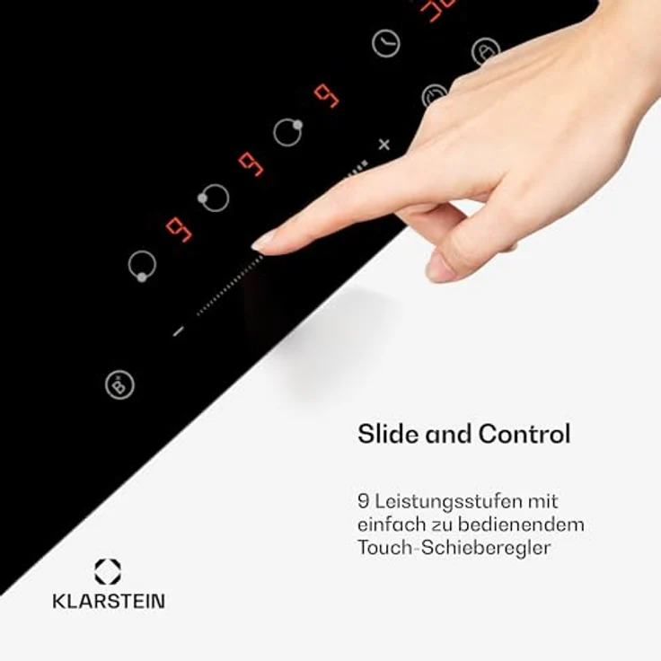 Klarstein Induktions-Kochfeld CP4-KL-DLT-45-Bl, Kochfelder mit Abzugshaube Induktion Hob 3 Zonen, schwarz – Bild 4
