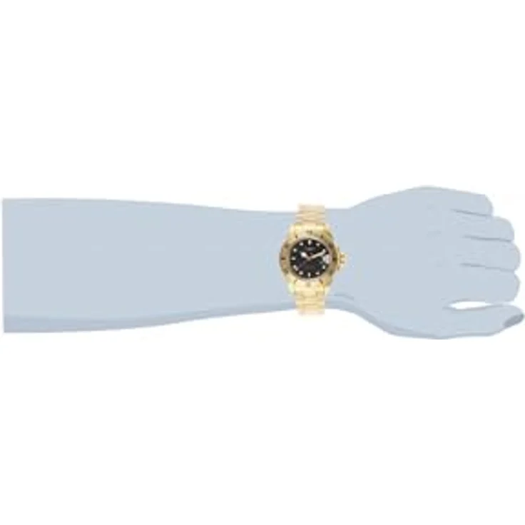 Invicta Pro Diver Automatikuhr, 40mm, Edelstahl, gelb-goldfarbenes Band und Gehäuse, kratzfestes Mineralglas – Bild 3