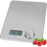 ProfiCook® Küchenwaage ohne Batterien | Küchenwaage digital mit kinetischer Energie | Waage mit Messbereich von 1g - 5kg und großem Display | mit Tara-Funktion und versch. Messeinheiten – PC-KW 1263