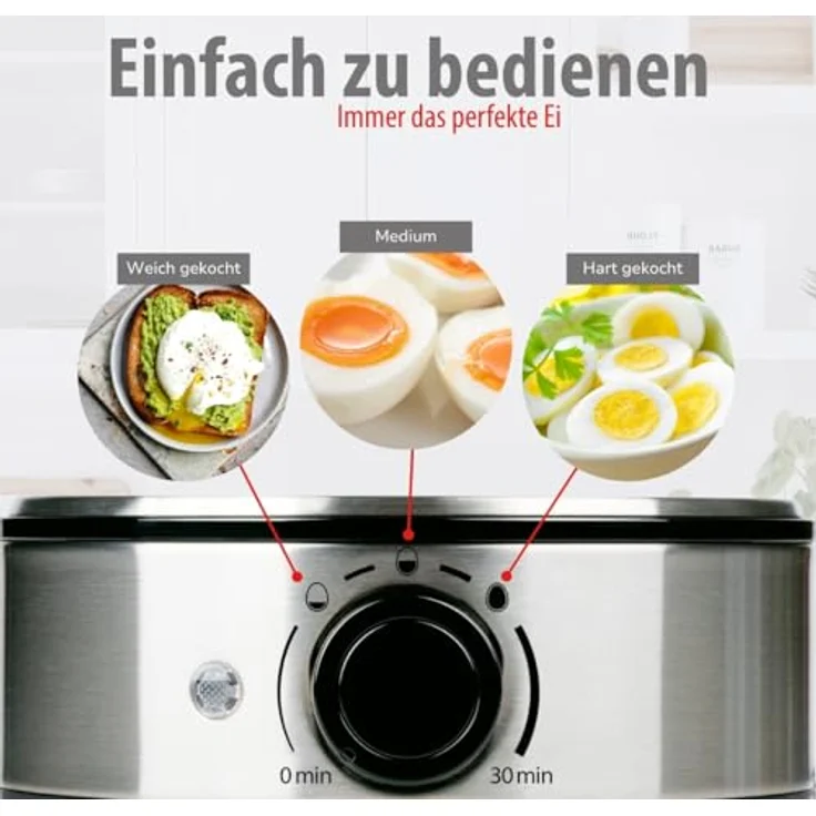 Alpina Eierkocher MEALEI162/005, 400W für 7 Eier, silber – Bild 5