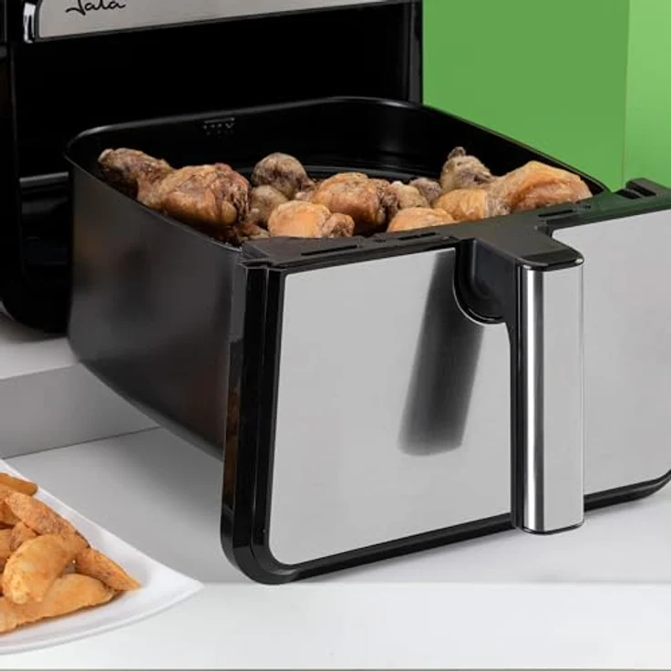 JATA JEFR1242 Luftfritteuse, 8 l, 2100 W, 10 Programme, bis zu 200 °C, intuitives Touch-Panel, Timer 60 Minuten, BPA-freier Korb, ölfreies Frittieren, Backen, Braten, Dehydrieren – Bild 3