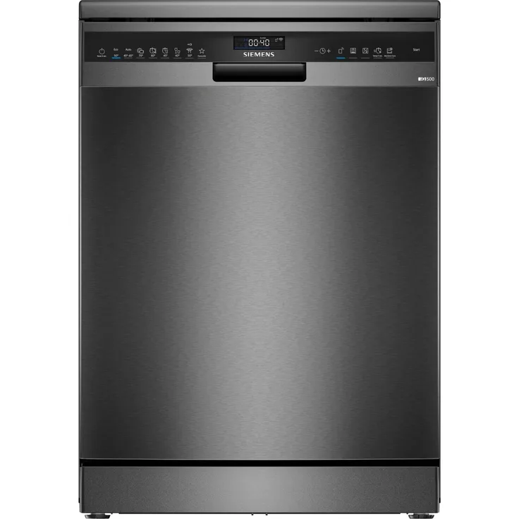 Siemens iQ500 SN25EC13CE, Freistehender Geschirrspüler mit 14 Maßgedecken, Energieeffizienz A, Schwarz/Edelstahl, Home Connect